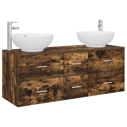 Bathroom Furniture Set 3 pcs Smoked Oak 49.5 x 44.5 x 65 cm Bathroom Furniture Set 3 pcs Smoked Oak 49.5 x 44.5 x 65 cm