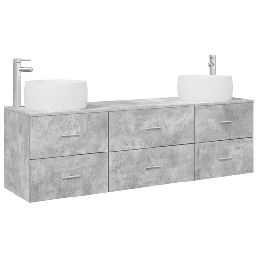 Bathroom Furniture Set 3 pcs Concrete Grey 49.5 x 44.5 x 66 cm Bathroom Furniture Set 3 pcs Concrete Grey 49.5 x 44.5 x 66 cm