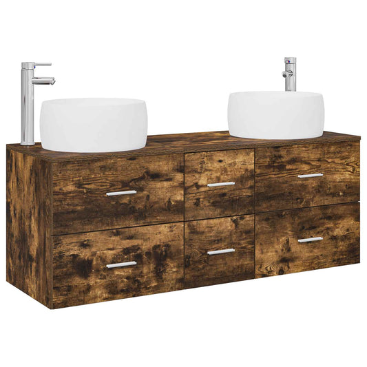 Bathroom Furniture Set 3 pcs Smoked Oak 49.5 x 44.5 x 66 cm Bathroom Furniture Set 3 pcs Smoked Oak 49.5 x 44.5 x 66 cm