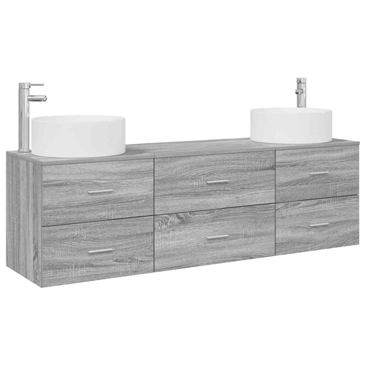 Bathroom Furniture Set 3 pcs Grey Sonoma 49.5 x 44.5 x 65.5 cm Bathroom Furniture Set 3 pcs Grey Sonoma 49.5 x 44.5 x 65.5 cm