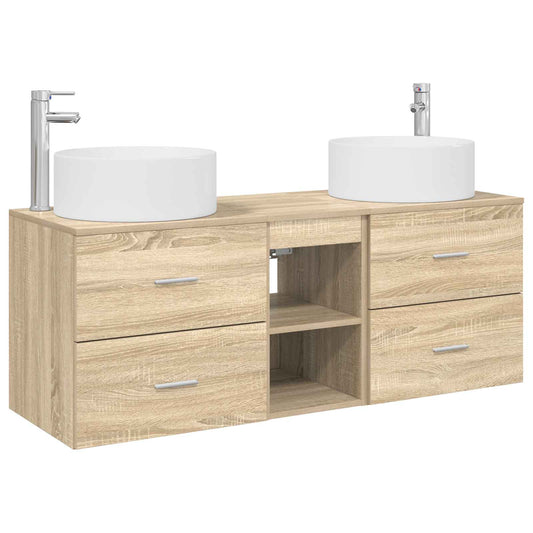 Bathroom Furniture Set 3 pcs Sonoma Oak 49.5 x 44.5 x 65.5 cm Bathroom Furniture Set 3 pcs Sonoma Oak 49.5 x 44.5 x 65.5 cm