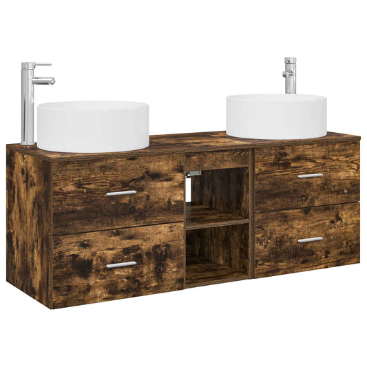 Bathroom Furniture Set 3 pcs Smoked Oak 49.5 x 44.5 x 65.5 cm Bathroom Furniture Set 3 pcs Smoked Oak 49.5 x 44.5 x 65.5 cm