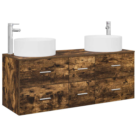 Bathroom Furniture Set 3 pcs Smoked Oak 49.5 x 44.5 x 65.5 cm Bathroom Furniture Set 3 pcs Smoked Oak 49.5 x 44.5 x 65.5 cm