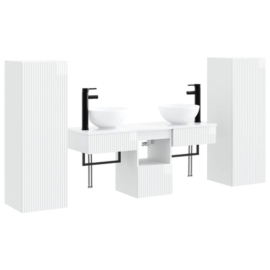 Bathroom Furniture Set 5 pcs High Gloss White Bathroom Furniture Set 5 pcs High Gloss White