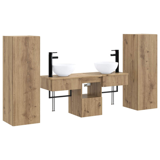 Bathroom Furniture Set 5 pcs Artisan Oak 33 x 34.5 x 100 cm Bathroom Furniture Set 5 pcs Artisan Oak 33 x 34.5 x 100 cm