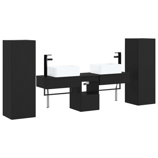 Bathroom Furniture Set 5 pcs Black 33 x 34.5 x 100 cm Bathroom Furniture Set 5 pcs Black 33 x 34.5 x 100 cm