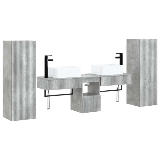 Bathroom Furniture Set 5 pcs Concrete Grey 33 x 34.5 x 100 cm Bathroom Furniture Set 5 pcs Concrete Grey 33 x 34.5 x 100 cm