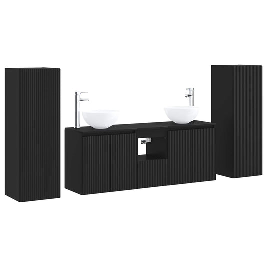 Bathroom Furniture Set 5 pcs Black 33 x 34.5 x 100 cm Bathroom Furniture Set 5 pcs Black 33 x 34.5 x 100 cm