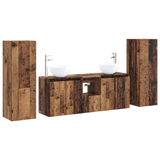 Bathroom Furniture Set 5 pcs Old Wood 33 x 34.5 x 100 cm Bathroom Furniture Set 5 pcs Old Wood 33 x 34.5 x 100 cm