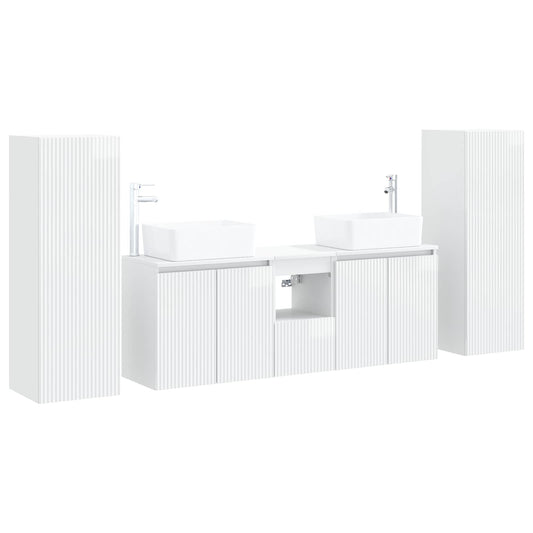 Bathroom Furniture Set 5 pcs High Gloss White Bathroom Furniture Set 5 pcs High Gloss White