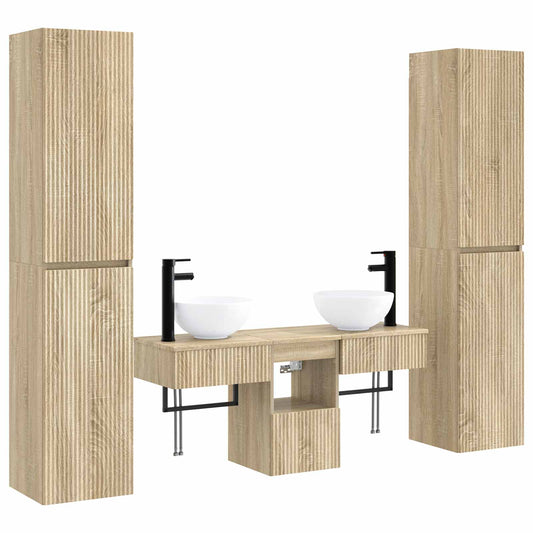 Bathroom Furniture Set 5 pcs Sonoma Oak 33 x 34.5 x 160 cm Bathroom Furniture Set 5 pcs Sonoma Oak 33 x 34.5 x 160 cm