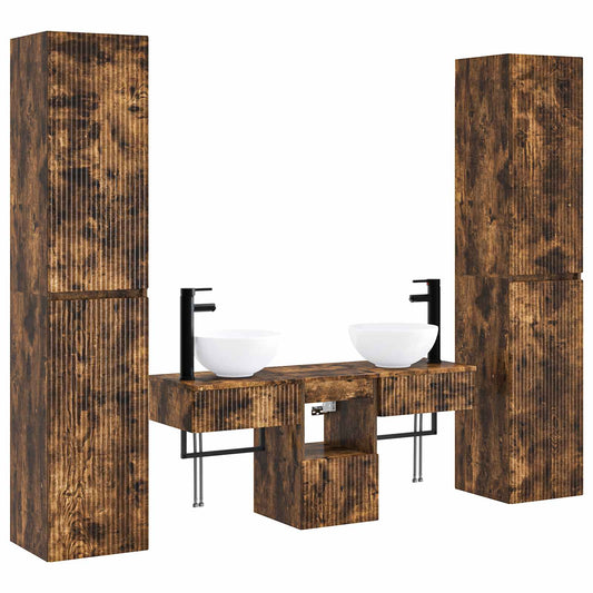 Bathroom Furniture Set 5 pcs Smoked Oak 33 x 34.5 x 160 cm Bathroom Furniture Set 5 pcs Smoked Oak 33 x 34.5 x 160 cm