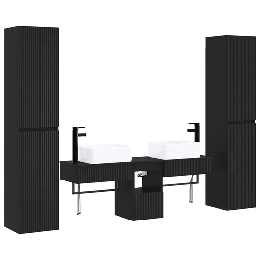 Bathroom Furniture Set 5 pcs Black 33 x 34.5 x 160 cm Bathroom Furniture Set 5 pcs Black 33 x 34.5 x 160 cm