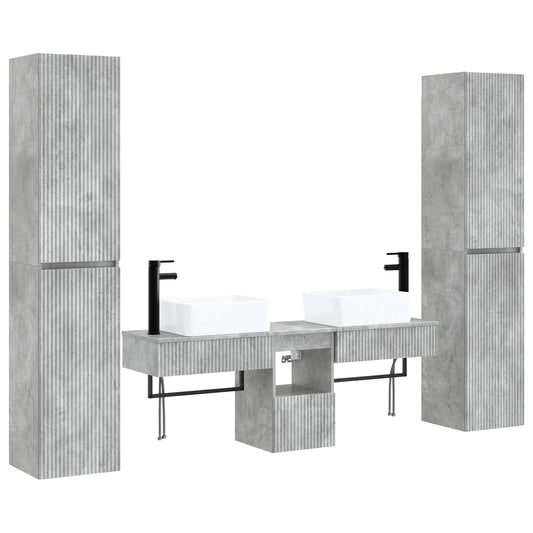 Bathroom Furniture Set 5 pcs Concrete Grey 33 x 34.5 x 160 cm Bathroom Furniture Set 5 pcs Concrete Grey 33 x 34.5 x 160 cm