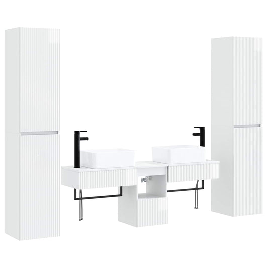 Bathroom Furniture Set 5 pcs High Gloss White Bathroom Furniture Set 5 pcs High Gloss White
