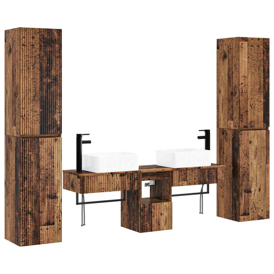 Bathroom Furniture Set 5 pcs Old Wood 33 x 34.5 x 160 cm Bathroom Furniture Set 5 pcs Old Wood 33 x 34.5 x 160 cm