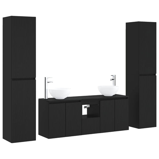 Bathroom Furniture Set 5 pcs Black 33 x 34.5 x 160 cm Bathroom Furniture Set 5 pcs Black 33 x 34.5 x 160 cm