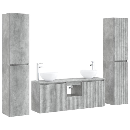 Bathroom Furniture Set 5 pcs Concrete Grey 33 x 34.5 x 160 cm Bathroom Furniture Set 5 pcs Concrete Grey 33 x 34.5 x 160 cm