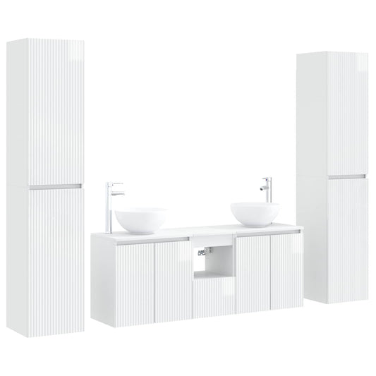 Bathroom Furniture Set 5 pcs High Gloss White Bathroom Furniture Set 5 pcs High Gloss White
