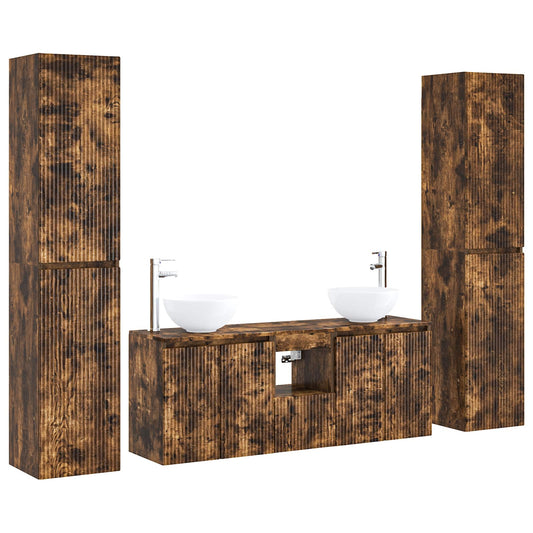 Bathroom Furniture Set 5 pcs Smoked Oak 33 x 34.5 x 160 cm Bathroom Furniture Set 5 pcs Smoked Oak 33 x 34.5 x 160 cm