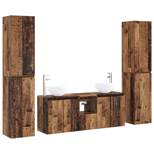 Bathroom Furniture Set 5 pcs Old Wood 33 x 34.5 x 160 cm Bathroom Furniture Set 5 pcs Old Wood 33 x 34.5 x 160 cm