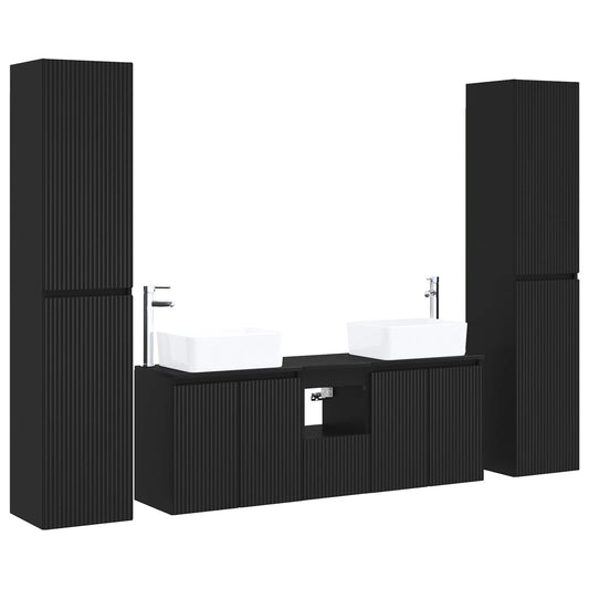 Bathroom Furniture Set 5 pcs Black 33 x 34.5 x 160 cm Bathroom Furniture Set 5 pcs Black 33 x 34.5 x 160 cm