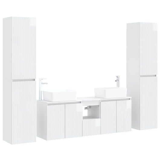 Bathroom Furniture Set 5 pcs High Gloss White Bathroom Furniture Set 5 pcs High Gloss White
