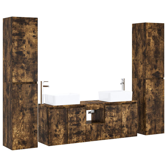 Bathroom Furniture Set 5 pcs Smoked Oak 33 x 34.5 x 160 cm Bathroom Furniture Set 5 pcs Smoked Oak 33 x 34.5 x 160 cm