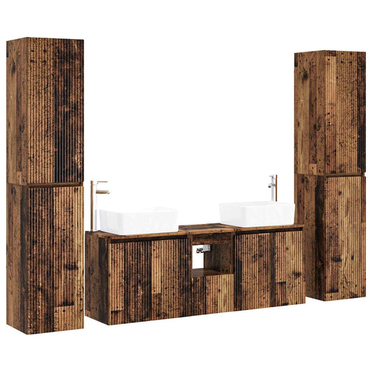 Bathroom Furniture Set 5 pcs Old Wood 33 x 34.5 x 160 cm Bathroom Furniture Set 5 pcs Old Wood 33 x 34.5 x 160 cm