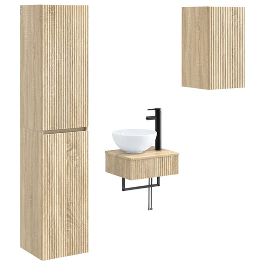 Bathroom Furniture Set 3 pcs Sonoma Oak 33 x 34.5 x 160 cm Bathroom Furniture Set 3 pcs Sonoma Oak 33 x 34.5 x 160 cm