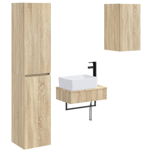 Bathroom Furniture Set 3 pcs Sonoma Oak 33 x 34.5 x 160 cm Bathroom Furniture Set 3 pcs Sonoma Oak 33 x 34.5 x 160 cm