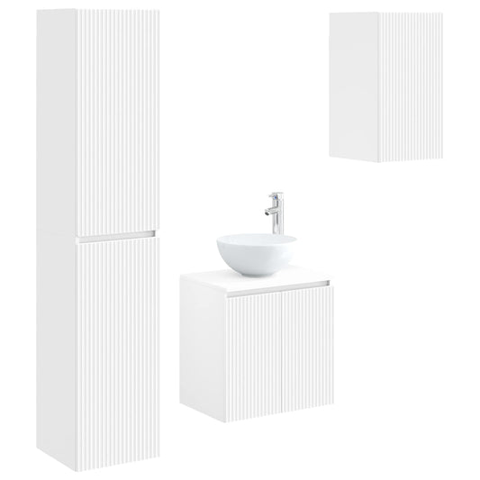 Bathroom Furniture Set 3 pcs White 33 x 34.5 x 160 cm Bathroom Furniture Set 3 pcs White 33 x 34.5 x 160 cm