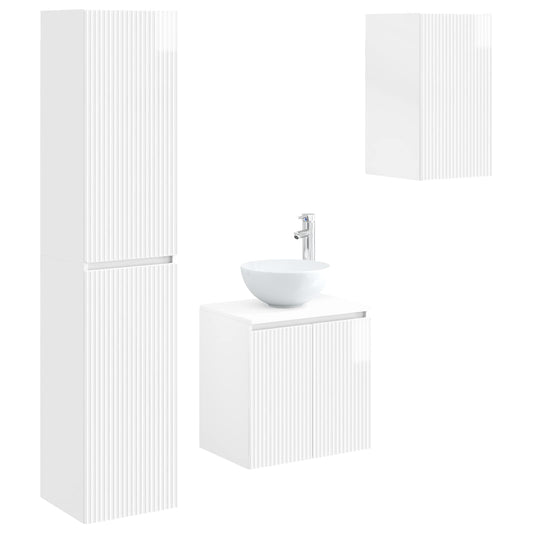 Bathroom Furniture Set 3 pcs High Gloss White Bathroom Furniture Set 3 pcs High Gloss White