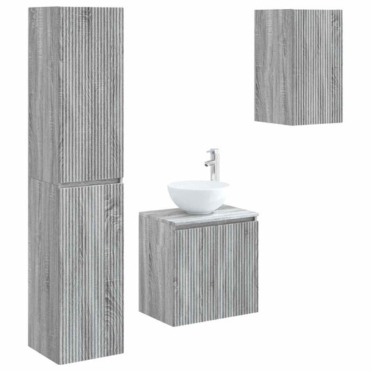 Bathroom Furniture Set 3 pcs Grey Sonoma 33 x 34.5 x 160 cm Bathroom Furniture Set 3 pcs Grey Sonoma 33 x 34.5 x 160 cm