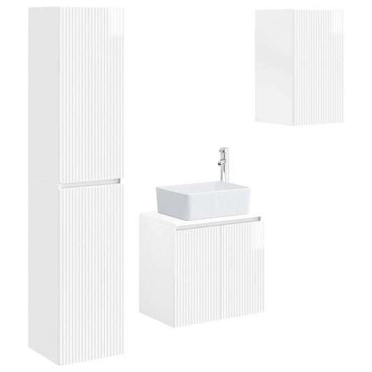Bathroom Furniture Set 3 pcs High Gloss White Bathroom Furniture Set 3 pcs High Gloss White