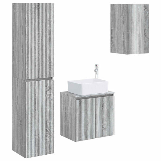 Bathroom Furniture Set 3 pcs Grey Sonoma 33 x 34.5 x 160 cm Bathroom Furniture Set 3 pcs Grey Sonoma 33 x 34.5 x 160 cm