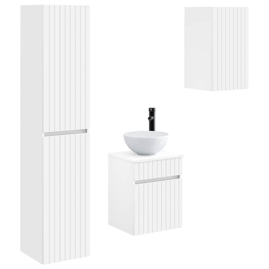 Bathroom Furniture Set 3 pcs White 33 x 34.5 x 160 cm Bathroom Furniture Set 3 pcs White 33 x 34.5 x 160 cm