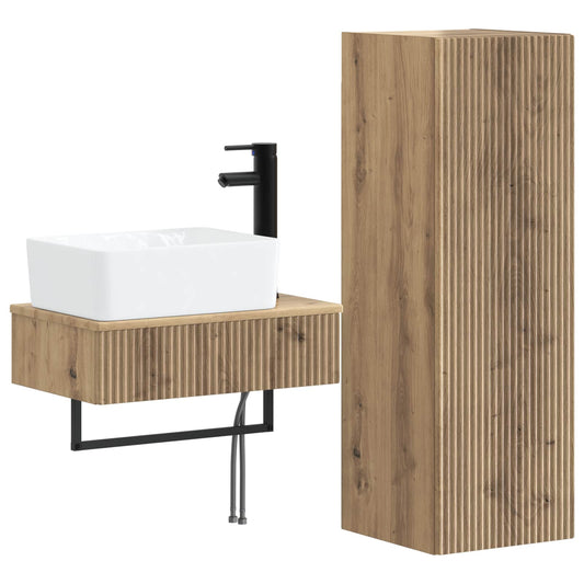 Bathroom Furniture Set 2 pcs Artisan Oak 33 x 34.5 x 100 cm Bathroom Furniture Set 2 pcs Artisan Oak 33 x 34.5 x 100 cm