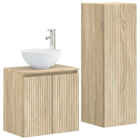 Bathroom Furniture Set 2 pcs Sonoma Oak 33 x 34.5 x 100 cm Bathroom Furniture Set 2 pcs Sonoma Oak 33 x 34.5 x 100 cm