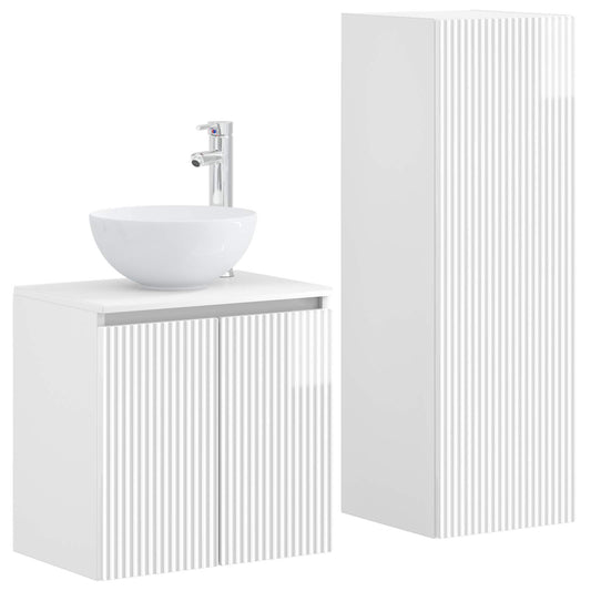 Bathroom Furniture Set 2 pcs High Gloss White Bathroom Furniture Set 2 pcs High Gloss White