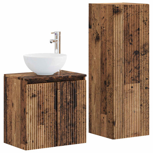 Bathroom Furniture Set 2 pcs Old Wood 33 x 34.5 x 100 cm Bathroom Furniture Set 2 pcs Old Wood 33 x 34.5 x 100 cm