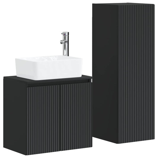 Bathroom Furniture Set 2 pcs Black 33 x 34.5 x 100 cm Bathroom Furniture Set 2 pcs Black 33 x 34.5 x 100 cm
