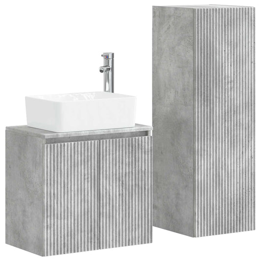 Bathroom Furniture Set 2 pcs Concrete Grey 33 x 34.5 x 100 cm Bathroom Furniture Set 2 pcs Concrete Grey 33 x 34.5 x 100 cm