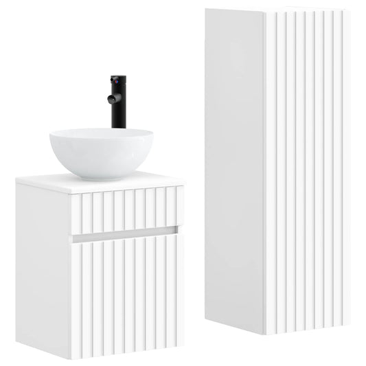 Bathroom Furniture Set 2 pcs White 33 x 34.5 x 100 cm Bathroom Furniture Set 2 pcs White 33 x 34.5 x 100 cm