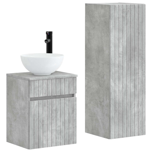 Bathroom Furniture Set 2 pcs Concrete Grey 33 x 34.5 x 100 cm Bathroom Furniture Set 2 pcs Concrete Grey 33 x 34.5 x 100 cm