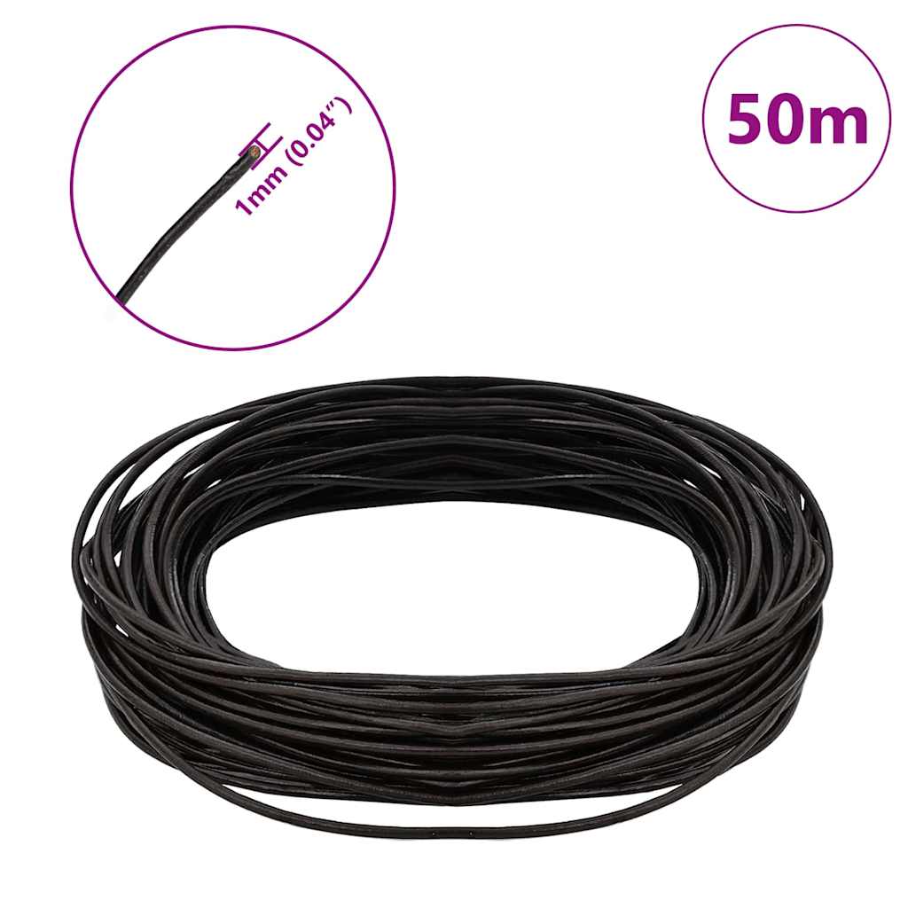 Leather Cord Dark Brown Ø1 mm x 50 m Leather