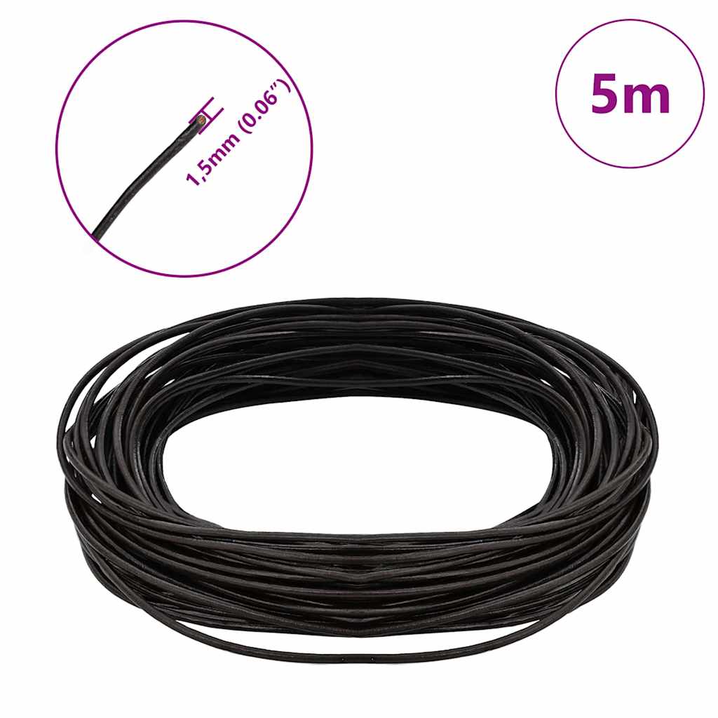 Leather Cord Dark Brown Ø1.5 mm x 5 m Leather