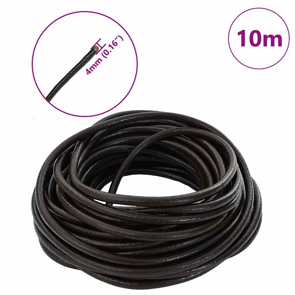 Leather Cord Dark Brown Ø4 mm x 10 m Leather