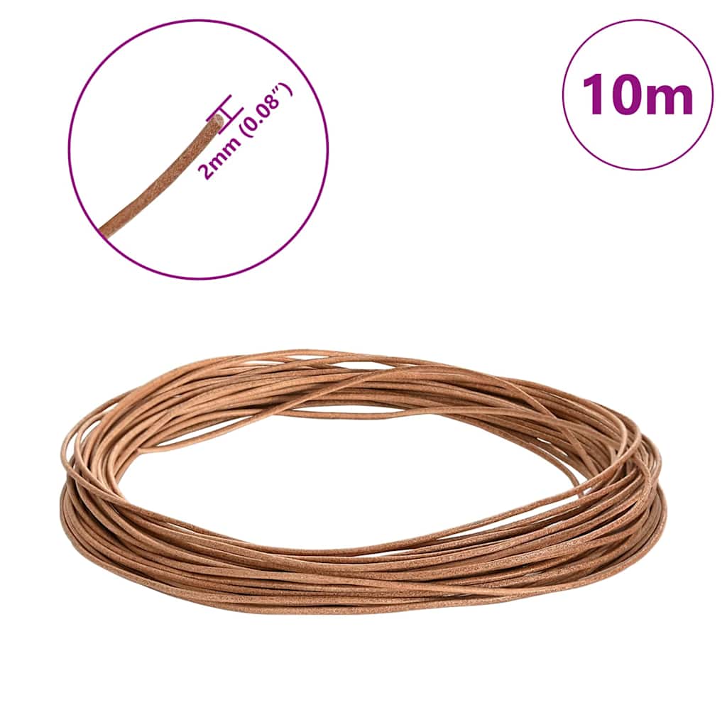 Leather Cord Brown Ø2 mm x 10 m Leather