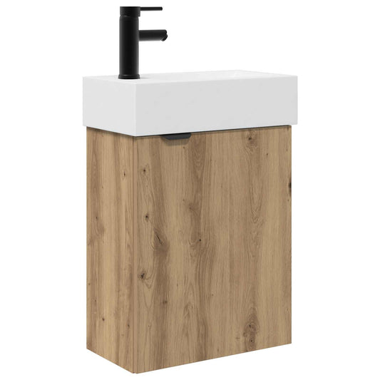 Bathroom Vanity Unit with Tap Artisan Oak 45.5 x 22.5 x 84 cm Bathroom Vanity Unit with Tap Artisan Oak 45.5 x 22.5 x 84 cm